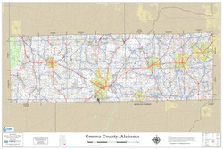 Geneva County Alabama 2019 Wall Map