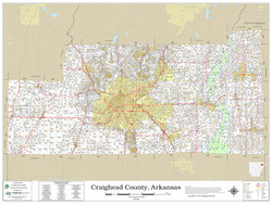 Craighead County Arkansas 2022 Wall Map