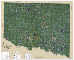 Iron County Michigan 2019 Aerial Wall Map