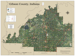 Gibson County Indiana 2020 Aerial Wall Map