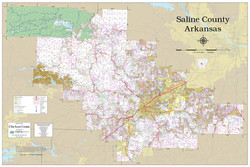 Saline County Arkansas 2023 Wall Map