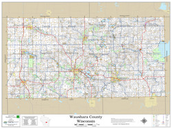 Waushara County Wisconsin 2024 Wall Map