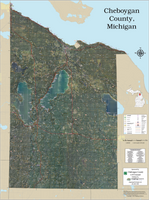 Cheboygan County Michigan 2024 Aerial Wall Map