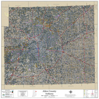 Allen County Indiana 2024 Aerial Wall Map