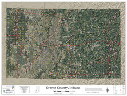 Greene County Indiana 2021 Aerial Wall Map