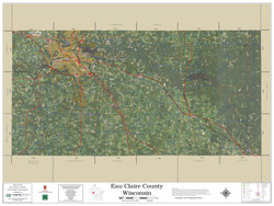 Eau Claire County Wisconsin 2021 Aerial Wall Map