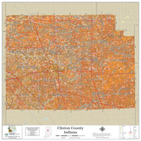 Clinton County Indiana 2022 Soils Wall Map