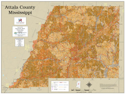 Attala County Mississippi 2023 Soils Wall Map