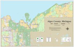 Alger County Michigan 2023 Wall Map
