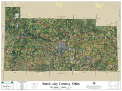 Sandusky County Ohio 2023 Aerial Wall Map