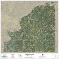 Osage County Missouri 2023 Aerial Wall Map