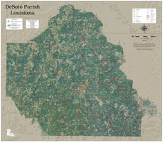 Desoto Parish Louisiana 2024 Aerial Wall Map