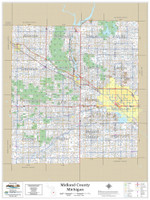 Midland County Michigan 2024 Wall Map