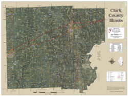 Clark County Illinois 2024 Aerial Wall Map