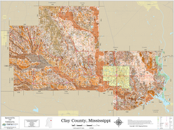 Clay County Mississippi 2025 Soils Wall Map