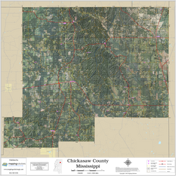 Chickasaw County Mississippi 2025 Aerial Wall Map