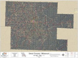 Dent County Missouri 2026 Aerial Wall Map