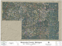 Montcalm County Michigan 2026 Aerial Wall Map