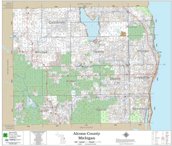 Alcona County Michigan 2026 Wall Map