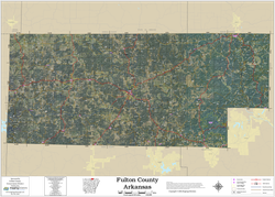 Fulton County Arkansas 2026 Aerial Wall Map