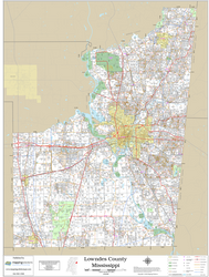 Lowndes County Mississippi 2026 Wall Map