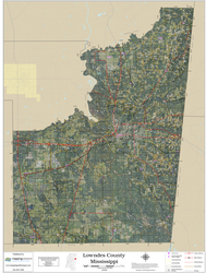 Lowndes County Mississippi 2026 Aerial Wall Map