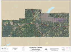 Grenada County Mississippi 2026 Aerial Wall Map