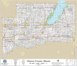 Clinton County Illinois 2027 Wall Map