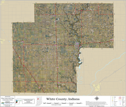 White County Indiana 2025 Aerial Wall Map