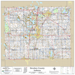 Steuben County Indiana 2026 Wall Map