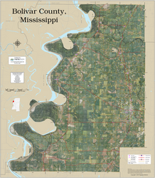 Bolivar County Mississippi 2025 Aerial Wall Map