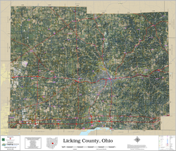 Licking County Ohio 2026 Aerial Wall Map