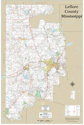 Leflore County Mississippi 2026 Wall Map