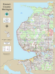Emmet County Michigan 2026 Wall Map