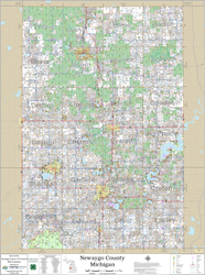 Newaygo County Michigan 2025 Wall Map