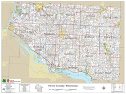 Pierce County Wisconsin 2025 Wall Map