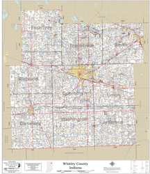 Whitley County Indiana 2026 Wall Map