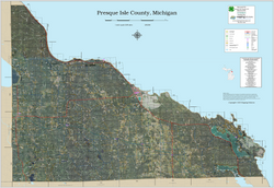 Presque Isle County Michigan 2026 Aerial Wall Map