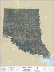 Sevier County Arkansas 2026 Aerial Wall Map
