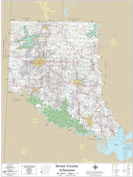 Sevier County Arkansas 2026 Wall Map