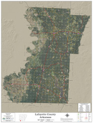 Lafayette County Arkansas 2024 Aerial Wall Map
