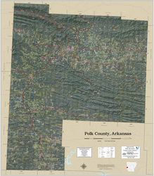 Polk County Arkansas 2026 Aerial Wall Map