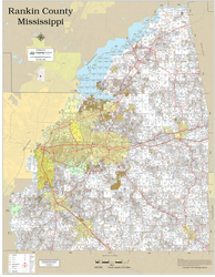 Rankin County Mississippi 2026 Wall Map