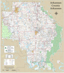 Arkansas County Arkansas 2026 Wall Map