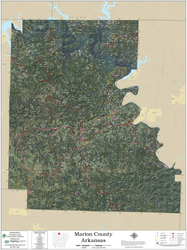Marion County Arkansas 2026 Aerial Wall Map