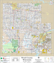 Wood County Wisconsin 2026 Wall Map