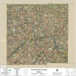Crawford County Ohio 2026 Aerial Wall Map
