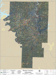 Baxter County Arkansas 2026 Aerial Wall Map