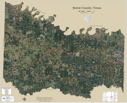 Bowie County Texas 2025 Aerial Wall Map