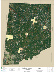 Pickens County Alabama 2026 Aerial Wall Map